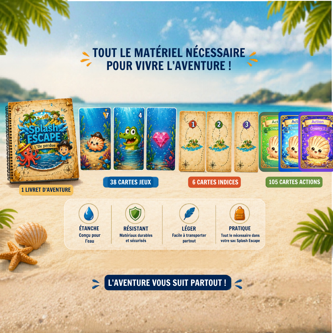💦🏝 PACK FAMILLE - niveau 1 à 3 inclus 🟢🔵🟣 de 3 à 9 ans